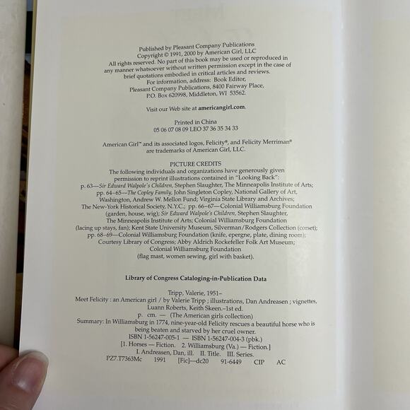 American Girl Book 1 Meet Felicity by Valerie Tripp Hardcover Book 2000 - Picture 4 of 7